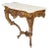 Very Fine Carved Beige Marble Top Italian Console Hall Table For Sale