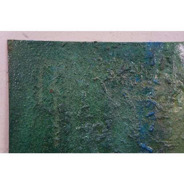 2015 Mike Elsass Abstract Modern Textured Metal Rust Art Plaque Panel 16" For Sale - Image 4 of 13