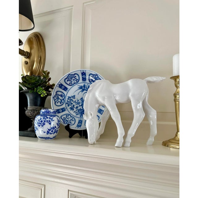 Vintage Lomonosov Porcelain Grazing Horse Figurine For Sale - Image 10 of 10