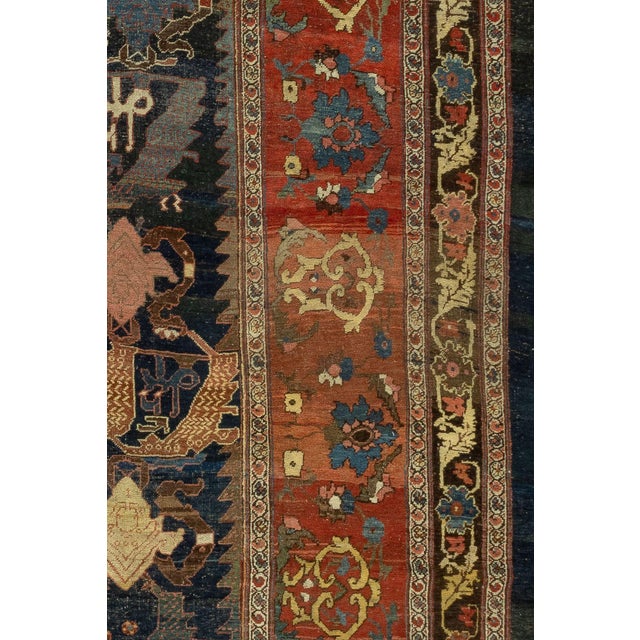 Navy Blue Zabihi Collection Oversize Antique Persian Bidjar Carpet - 12' x 18'2" For Sale - Image 8 of 12
