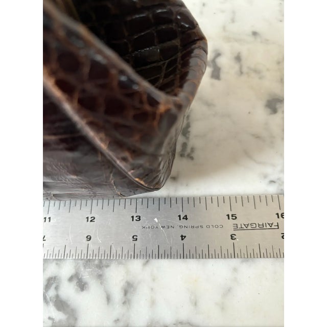 Animal Skin Vintage Leather Faux Corc Handbag For Sale - Image 7 of 9