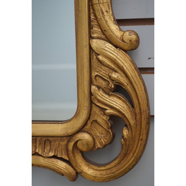 Italian Style Gold Finish Ornate Decorator Mirror For Sale - Image 9 of 11