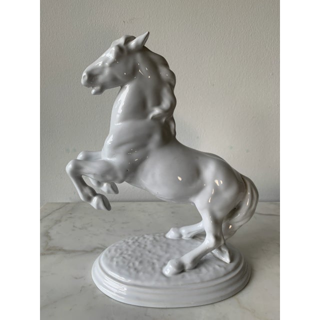 Art Deco 1960s Rearing Horse Vienna Porcelain Figurine "Lipizzan Stallion" by Wien Keramos For Sale - Image 3 of 11