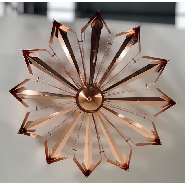 Not Yet Made - Made To Order 21st Century Satin Copper Dahlia Flush Mount by Fabio LTD For Sale - Image 5 of 9