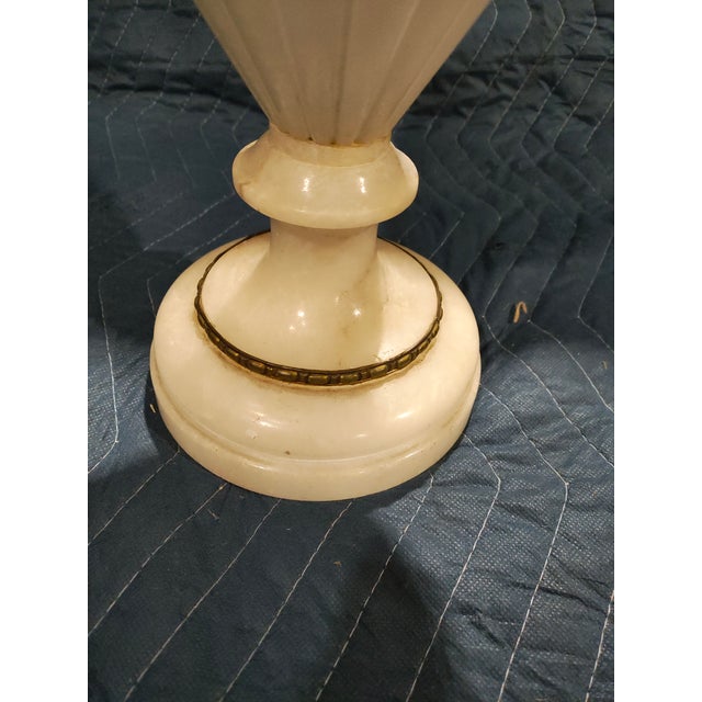 French French 19th Century Carved Alabaster Ewer Form Lamp With Serpent Handle For Sale - Image 3 of 5