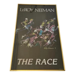 1970s Leroy Neiman Postmodern Sport Framed Brass Poster