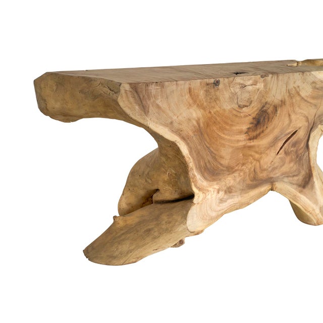Late 20th Century Monumental Lychee Root Wood Console Table For Sale - Image 10 of 10