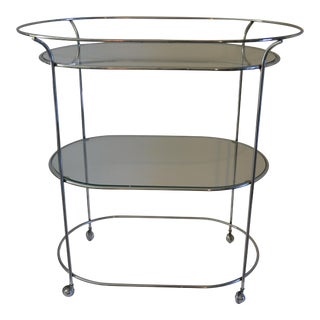 1970s Vintage Chrome Bar Cart For Sale