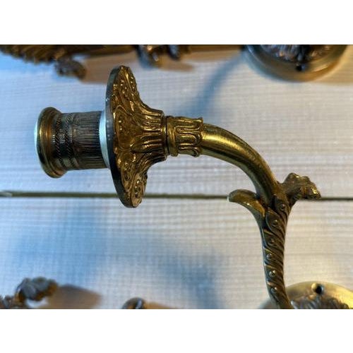 Empire Style Bronze Sconces, Set of 2 For Sale - Image 6 of 7