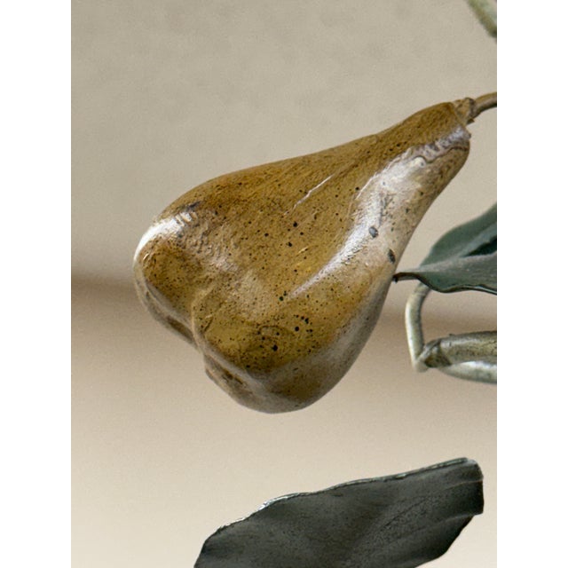 Italian Vintage Italian Tole Chandelier With Pears and Plums For Sale - Image 3 of 9