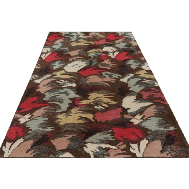 1960s Vintage Zeki Müren Rug in Chocolate Brown With Abstract Patterns | Rug & Kilim For Sale - Image 5 of 7