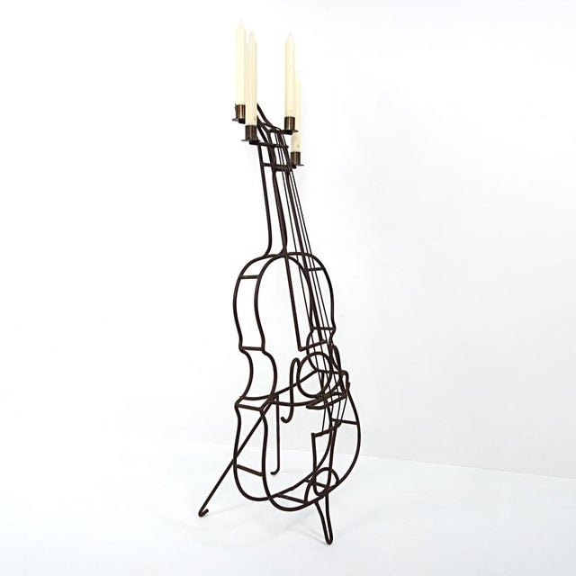 Large Mid-Century Modern Wire Steel Candleholder For Sale - Image 9 of 14
