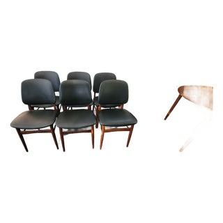 Mid Century Danish Teak Set of 6 Dining Chairs Arne Hovmand Olsen for Art Furniture Denmark For Sale