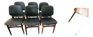 Mid Century Danish Teak Set of 6 Dining Chairs Arne Hovmand Olsen for Art Furniture Denmark