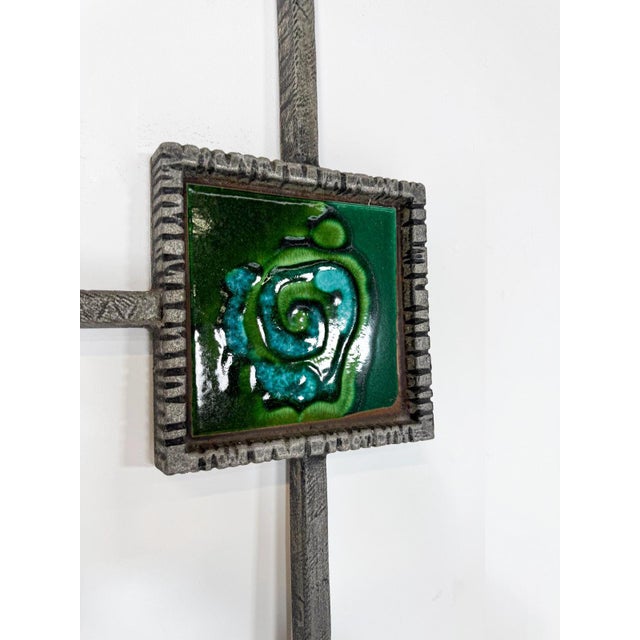 Mid-Century Modern Brutalist Wall Sculpture, Ceramic and Cast Aluminium, 1970s