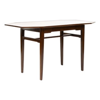 Mid Century Vintage Mahogany Writing Desk — Edward Wormley for Dunbar — Octagonal Top For Sale