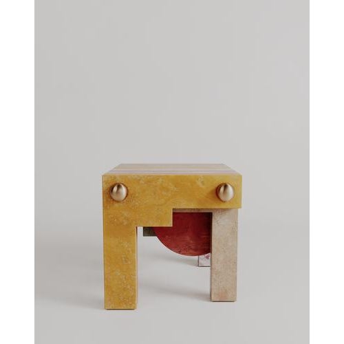 Architectural Layered Marble Stone Strata Stool by Esther Knopfler For Sale - Image 11 of 12
