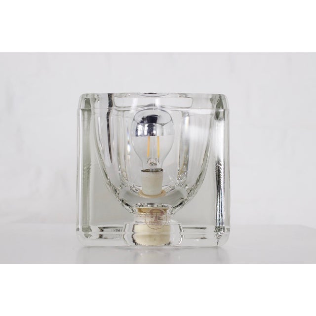Glass Glass Ice Cube Lamps, 1970s, Set of 2 For Sale - Image 7 of 8