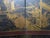 This is a singular piece, a framed vintage Chinese gilt and inkwash miniature six-fold paper screen, that was possibly a...