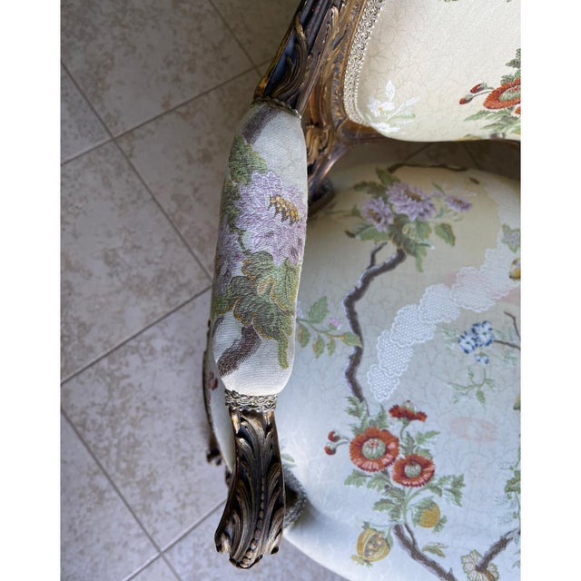 French Giltwood Marquise Armchair, 1900s For Sale - Image 10 of 17