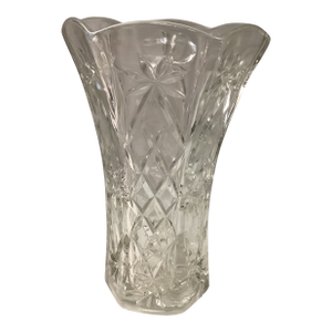 Vintage Bohemian Crystal Star of David Vase