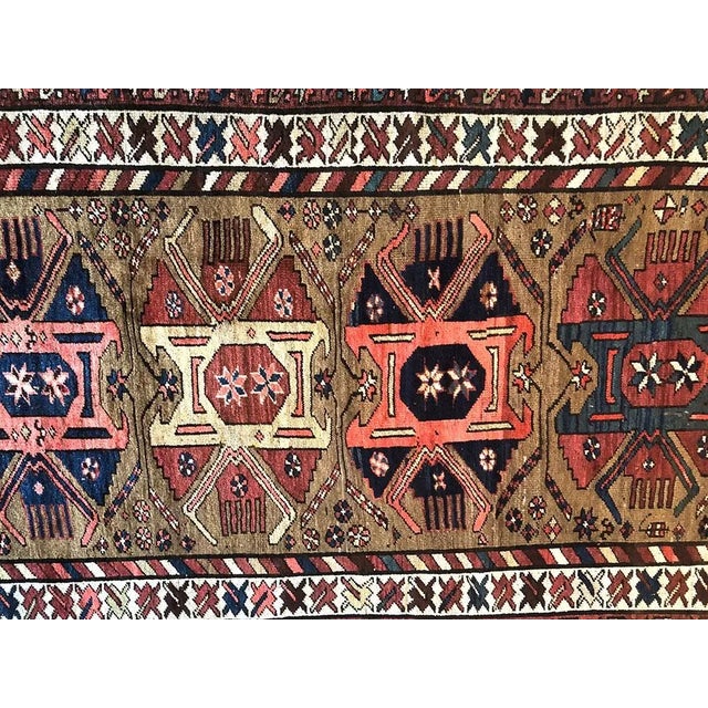 1900 - 1909 1900s Antique Caucasian Karabagh Runner-4’8’x11’6" For Sale - Image 5 of 7