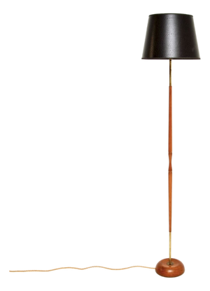 Vintage Danish Teak and Brass Floor Lamp, 1960