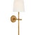 Transitional Suzanne Kasler for Visual Comfort Signature Collette 23" Tail Sconce in Gilded Iron with Linen Shade For Sale - Image 3 of 8