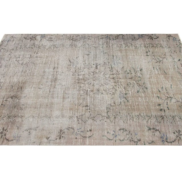 Vintage Washed Out Oushak Rug For Sale - Image 4 of 6