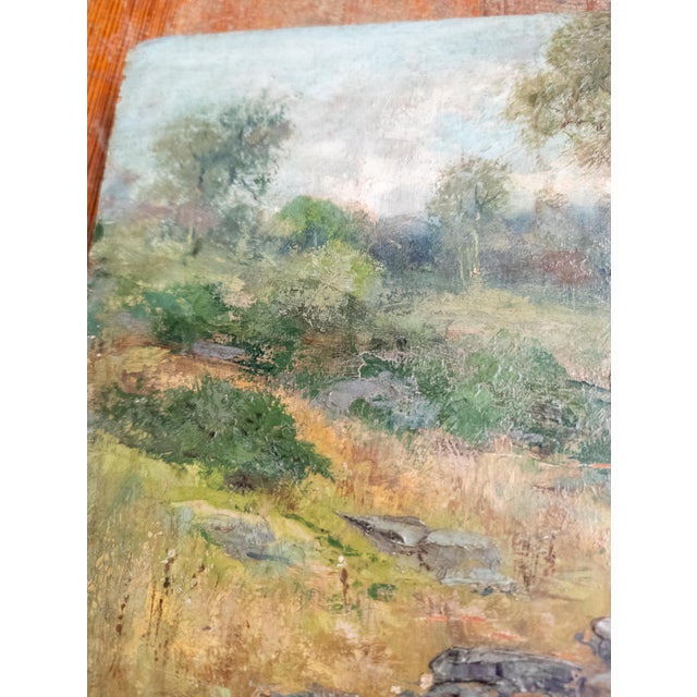19th Century English or American Pastoral Landscape With Cows, Signed For Sale - Image 11 of 15