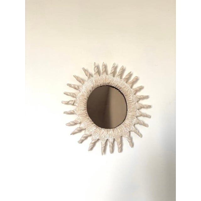 Sole Handmade Ceramic Mirror II by Renzo Maar Handmade Dimensions: D 40 x H 5 cm (dimensions are approximate) Materials:...