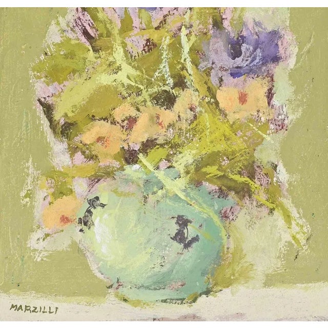 Modern Franco Marzilli, Still Life, Oil Painting, 1970s For Sale - Image 3 of 5