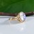 Metal 5.8Ct Rainbow Moonstone Cabochon Ring With Earth-Mined Diamonds: Solid 14k Gold, Size 6.75 For Sale - Image 7 of 9