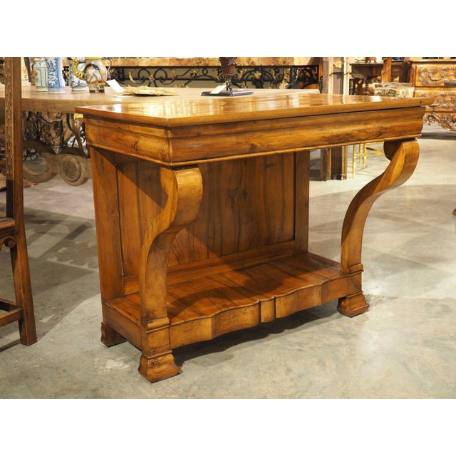 Wood Antique French Louis Philippe Style Console Table With Single Drawer, C. 1860 For Sale - Image 7 of 18