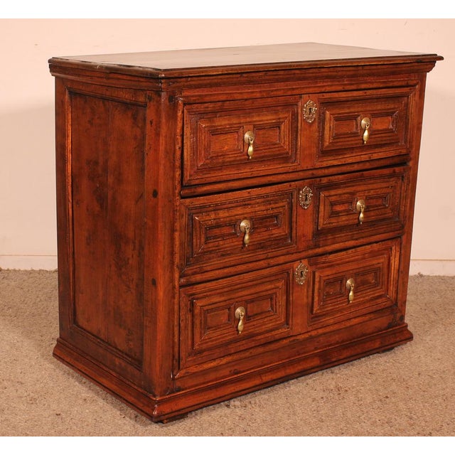 Small William and Mary Oak Chest of Drawers, 17th Century For Sale - Image 5 of 12