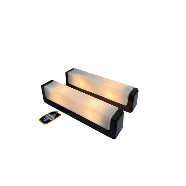 Brown Mid-Century Textured Glass Wall Lights from Herda, 1960s, Set of 2 For Sale - Image 8 of 18