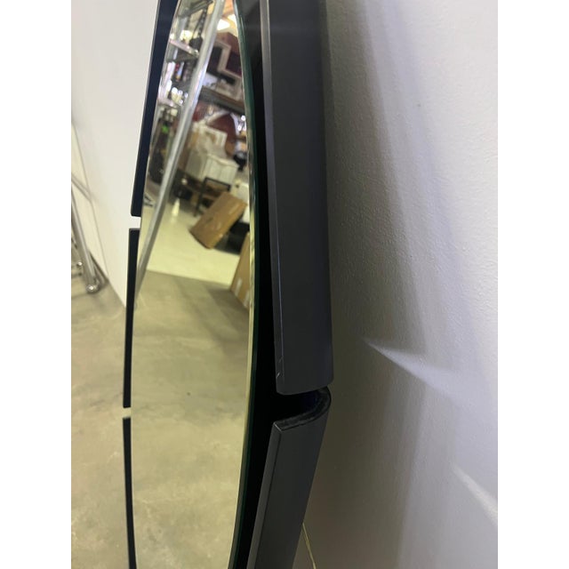 Curved Wood Backlit Mirror, 1960s For Sale - Image 4 of 7