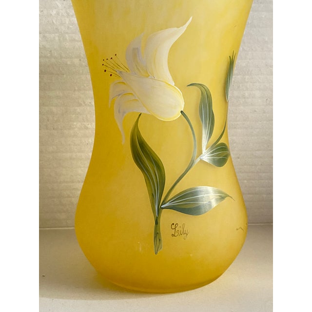 Art Deco Glass Yellow and Green Baluster Vase in Pâte De Verre, 1940 For Sale - Image 4 of 11