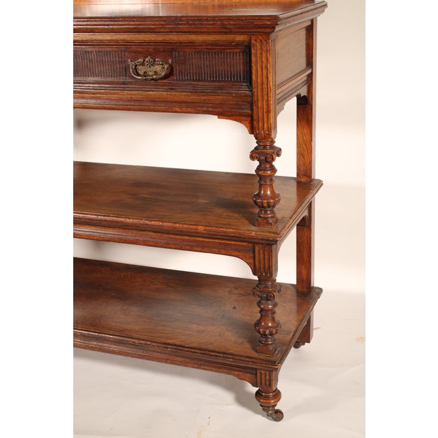 Late Victorian Oak and Pollard Oak Etagere For Sale In Los Angeles - Image 6 of 12