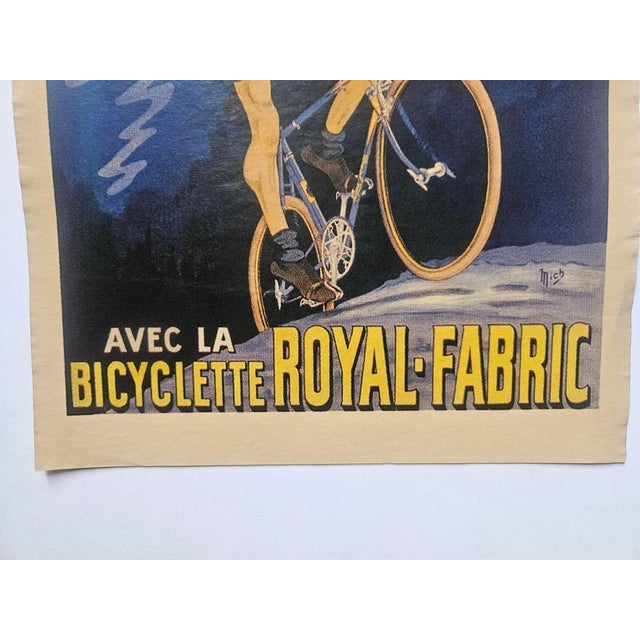 Paper Art Deco Advertising Poster Bicyclette Royal Fabric Bicycle, France, 1930s For Sale - Image 7 of 9