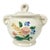 1940s Vintage Farmhouse Boho Chic Art Deco Porcelier Vitreous Cover Sugar Bowl For Sale