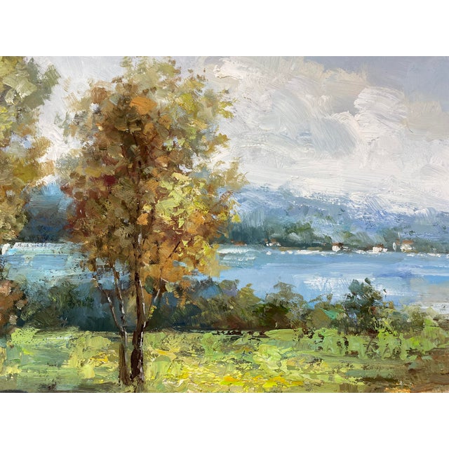Contemporary Impressionist Style Landscape Oil Painting For Sale - Image 11 of 12
