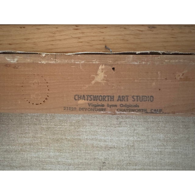 Gold Huge 44"x36" Original Mid-Century Oil Painting by Virginia Lynn - Chatsworth Art Studio Provenance For Sale - Image 8 of 11