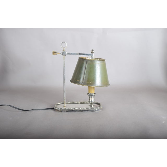 French Bouillotte Lamp in Silvered Metal, 1930s For Sale - Image 10 of 14