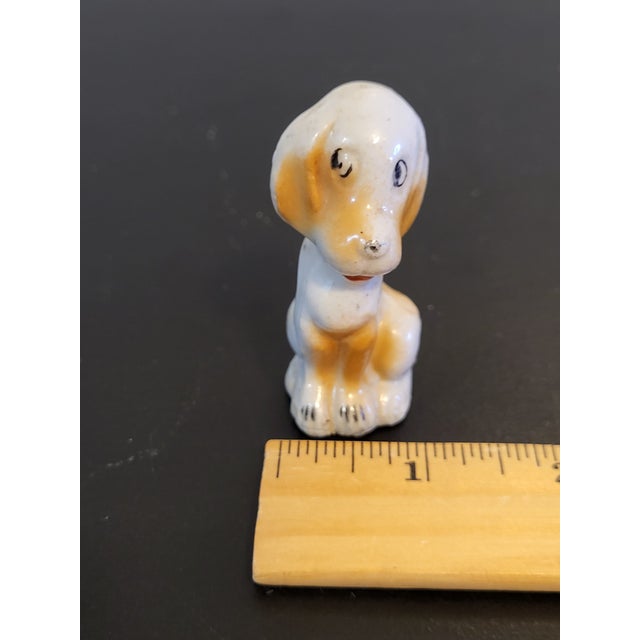 Antique White 1970s Miniature Porcelain Japanese Dog Figurine For Sale - Image 8 of 10