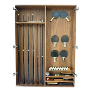 Luxury 3 in 1 Combination Pool Table, Table Tennis Table, Dining / Party Table + Matching Wall Unit and Benches. Premium Solid Walnut Wood. For Sale