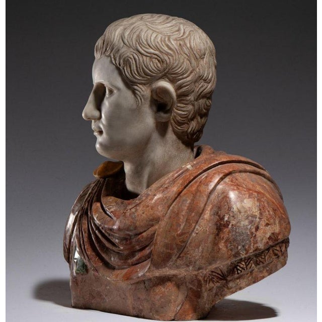 Baroque Unknown. Bust of a Roman Emperor, Italy, 19th Century, Marble For Sale - Image 3 of 8