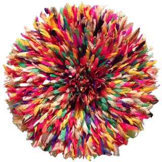 "Juju" Feather Bamileke Hats - Large Multicolor For Sale