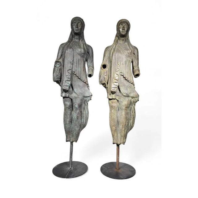 Large Greek Bronze Sculptures, 1940s, Set of 2 For Sale - Image 10 of 12