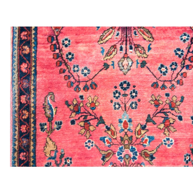 Raspberry Red Early 20th Century Persian Sarouk Mohajeran Rug For Sale - Image 8 of 13